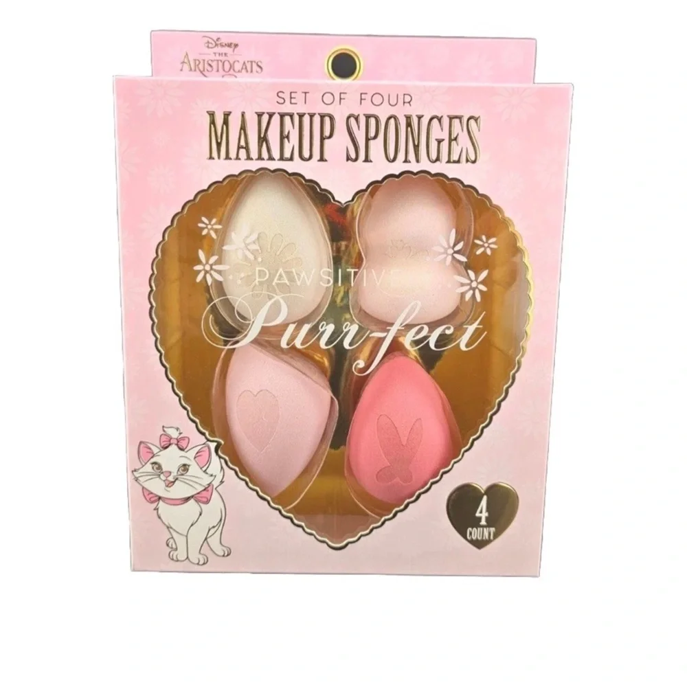 Disney Aristocats Marie Makeup Sponge Set 4 Count Blending Beauty Sponge Purr-fe